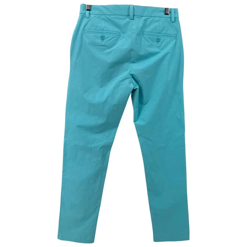 Vineyard Vines Mens On-The-Go Pant Turquoise Blue Chino Golf Stretch 30x32
